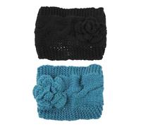 MAGICLULU 2pcs Handmade Knitted Hairbands Winter Windproof Headscarves Warm Ear Warmer Head Wraps for Women, Soft Thick Crochet Headbands for Outdoor Sports and Cold Weather