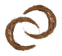 MAGICLULU 2pcs Handmade Moon Shape Rattan Wreaths Natural Vine Branch Rings for DIY Christmas Decorations Rustic Wall Decor Variation for Home Garden and Party Use
