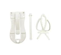 MAGICLULU 2pcs Handy White Plastic Parrot Vegetable Clips with Fixed Clamp for Bird Cage Feeding, Easy to Operate Food Clips Suitable for Bird Cage Supplies