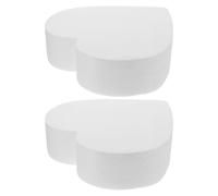MAGICLULU 2pcs Heart Shaped Foam Cake Dummies Set 8 Inch Fake Cake Model Polystyrene Dummy Models for Valentines Day Wedding Birthdays And Events