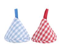 MAGICLULU 2pcs Heat Proof Pot Caps Pot Handle Heat-insulated Cover Triangle Shape Cotton Material Prevents Hands from Getting Burned Easy to Access for Barbecue Party