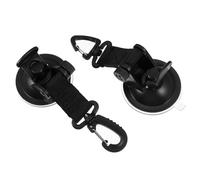 MAGICLULU 2Pcs Heavy Duty Suction Cup Hooks with Strong Locking Securing Hook Tie Down for Car Camping Tarp Accessories Portable Black