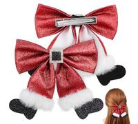 MAGICLULU 2pcs Holiday Hair Bows Alligator Clips for Christmas Festive Fabric Hair Accessories Versatile Use for Holiday Parties and Christmas Celebrations
