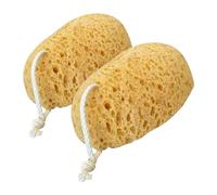 MAGICLULU 2pcs Honeycomb Exfoliating Shower Sponges for Body, Super Soft Bath Scrubbers for Women and Babies, Natural Seaweed Material Bathing Accessories for Gentle Skin Cleansing