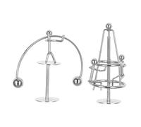 MAGICLULU 2pcs Iron Balancing Mini Perpetual Motion Sculptures for Science Enthusiasts Office Decor Stress Relief Educational Physics Swing Balance Gadgets