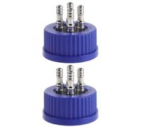 MAGICLULU 2pcs Lab Consumable Bottle Cap for Fermenter and Feed Bottle Blue with Accurate Reagent Dosing and Easy Servicing for Fermentation Techniques