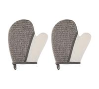 MAGICLULU 2pcs Linen Textured Exfoliating Bath Gloves Slanted Finger Design for Shower and Body Scrubbing, Double-sided Bathing Gloves Suitable for Spa and Deep Cleansing