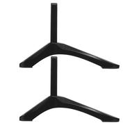 MAGICLULU 2pcs Low Profile Tv Stand Base Metal Support for Flat Screen Televisions, Short Black Tabletop Tv Feet Suitable for Home Office Entertainment Centers