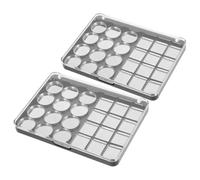 MAGICLULU 2pcs Magnetic Empty Eyeshadow Palette Set with 24-slot Metal Pans, DIY Makeup Organizer Tray for Eyeshadow Storage and Custom Cosmetic Pallet, Suitable for Makeup Artists