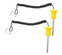 MAGICLULU 2pcs Magnetic Gym Weight Stack Pin Yellow High Visibility Safety Insert with Pull Rope for Strength Training Machines Compatible with Multiple Fitness Equipment