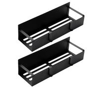 MAGICLULU 2pcs Magnetic Spice Rack For Refrigerator, Spice Rack Organizer, Moveable Magnetic Shelf Fridge Organizer For Kitchen And Oven Organization, Black