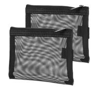 MAGICLULU 2pcs Mesh Cosmetic Bag Nylon Makeup Bag Portable Tight Protection Small Storage Pouch for Weekend Getaway