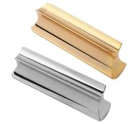 MAGICLULU 2pcs Metal Guitar Slide Bar for Electric and Hawaiian Guitar, Silver Metal Material with Ergonomic Handheld Design, Universal Integration Tone Bar for Musicians and Students