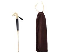MAGICLULU 2pcs Metal Long Handled Shoehorn with Creative Horse Head Tip Alloy Shoe Lifter for Seniors Disabled Pregnant Women Includes Flannel Bag Convenient Shoe Remover Tool Random Color