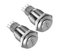 MAGICLULU 2pcs Metal Push Button Horn Controller Self Reset Momentary Industrial Switch for Automotive Modifications Reliable Outdoor Use