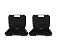 MAGICLULU 2pcs Microphone Case Microphone Storage Case Plastic Protective Travel Organizer Large Capacity Black with Sponge Compartments Studio Recording Equipment and Live Events