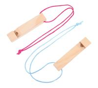 MAGICLULU 2pcs Mini Wooden Whistle Set for DIY Paintable Musical Instrument with Neck Strap for Outdoor Fun Parties and Music Education Activities