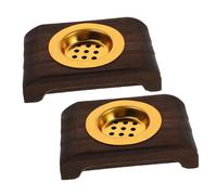 MAGICLULU 2pcs Minimalist Wooden Incense Burner Portable Cone Tray with Elegant Modern Design Natural Wood Aromatherapy Censer for Middle Eastern Arabic Home and Tabletop Use