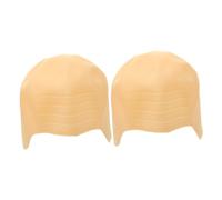 MAGICLULU 2pcs Monk's Headgear Latex Bald Cap for Men Women Realistic Halloween Balding Head Wig Cap Cosplay Stage Performance
