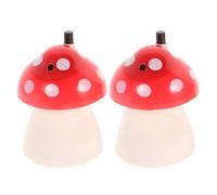 MAGICLULU 2pcs Mushroom Automatic Toothpick Dispenser Box Plastic Pop-up Holder for Home Kitchen Restaurant Use Portable Red Container