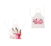 MAGICLULU 2pcs Nail Polish Printing Apron Adorable Apron Creative Comfortable Cotton and Linen Couples Home Baking