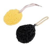 MAGICLULU 2Pcs Natural Seaweed Honeycomb Bath Sponge Soft Shower Puff for Bath Supplies Breathable Sponge Balls with Simple Storage Exfoliating Body Cleansing