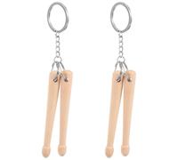 MAGICLULU 2pcs Natural Wood Mini Drum Stick Keychain Unique Key Hanging Decor for Drummer Small Key Chain Pendant