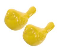 MAGICLULU 2Pcs Nordic Ceramic Bird Figurines Yellow Porcelain Desktop Ornaments Small 5"X3"X2.5" Statue for Home Living Room Office Decoration