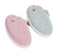 MAGICLULU 2pcs Oval Pumice Stone Foot Exfoliating Callus Remover with Hanging Rope for Soft Smooth Feet and Hands, Natural Hard Skin Remover Tool for Pedicure Care