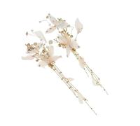 MAGICLULU 2pcs Pink Chinese Style Delicate Hair Clips with Ruffled Tulle Fabric Decorative Hairpins for Women Fairy-inspired Hair Accessories Suitable for Decoration and Daily Wear
