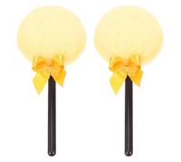 MAGICLULU 2pcs Plush Powder Puff with Handle and Bowknot for Easy Makeup Application, Large-sized Soft Body Puff Suitable for Travel, Does Not Hurt the Skin