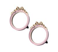 MAGICLULU 2pcs Portable Compact Vanity Mirrors Single-sided Resin Bow Design Lightweight Pocket for Travel Outdoor Use and Bedroom Desk Accessories