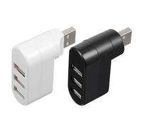 MAGICLULU 2pcs Ports USB 2.0 Hub Plastic Cable Adapter with Built-in Engineering Chip Plug and Play Data Transmission USB Hub for Keyboard White Colour