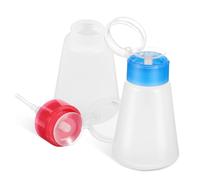MAGICLULU 2pcs Push Down Nail Polish Remover Pump Dispensers Refillable Cosmetic Bottles with Wide Mouth for Travel and Daily Use Portable Empty Liquid Containers
