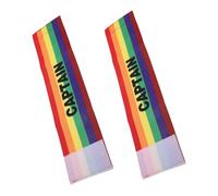 MAGICLULU 2pcs Rainbow Captain Armband Rainbow Soccer Armband Football Team Captain's Wide Captain Leadership for Team Sports Sports Accessory