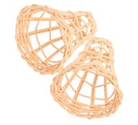MAGICLULU 2pcs Rattan Lamp Shade Pendant Shade Handwoven Rattan Mini Decorative for Chandelier Home Decor Boho Farmhouse Style