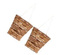 MAGICLULU 2pcs Rattan Wicker Flower Basket Natural Vine Pot for Indoor Holiday Arrangement Rustic Charm Wall Mounted Versatile Placement Farmhouse Elegance
