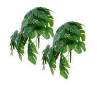 MAGICLULU 2pcs Realistic Artificial Monstera Leaf Vines Lightweight Maintenance Faux Hanging Plants for Indoor Wall Decoration Office Kitchen Wedding Greenery Garland