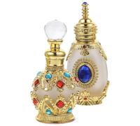 MAGICLULU 2pcs Refillable Perfume Bottles 15ml Travel Size Glass Essential Oil Bottles with Elegant Golden Alloy Caps, Practical and Smooth Design for Outdoor Use