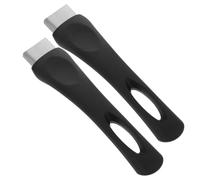 MAGICLULU 2pcs Replacement Handle for Skillet and Saucepan Heat-Resistant Black Bakelite Pan Grip Ergonomic and Easy to Install Cookware Spare Handle for Home Cooks and Students