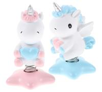 MAGICLULU 2pcs Resin Adorn Shaped Decorations Tiny Decor Unicorn Figurines Creative Realistic Adorable Appearance in Assorted Colours for Car Dashboard and Table Decoration
