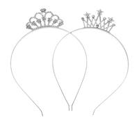 MAGICLULU 2pcs Rhinestone Crown Headbands for Sparkling Metal Butterfly and Star Design Hair Accessories Suitable for Parties and Everyday Wear
