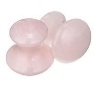 MAGICLULU 2pcs Rose Quartz Face Roller Set Powder Crystal Material, Easy to Hold Mushroom Shaped Massaging Tools for Face Massage, Suppleness the Skin and Relaxation