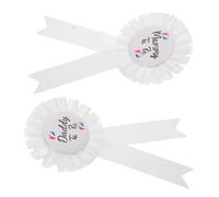 MAGICLULU 2pcs Shower Keepsake Badge Pins for Mommy and Daddy with Ribbon, Plastic and Polyester Material, Comfortable Wear, Party Favors for Shower and Gender Reveal Parties