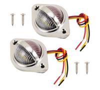MAGICLULU 2pcs Silver Abs License Plate Light for Trailer and Rv with Red White Led, Rounded Stylish Design, Waterproof and Energy-saving Illumination for Outdoor Adventures and DIY