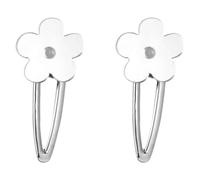 MAGICLULU 2pcs Silver Flower Patterned Clip Hair Accessories Versatile Bang Clip Alloy Hairpin Comfortable to Wear Not Easy be Broken Stylish Hair Jewelry for Graduation Party