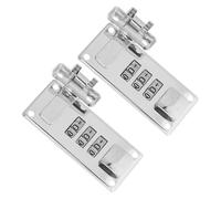 MAGICLULU 2pcs Silver Luggage Password Locks 3-Digit Combination Code Travel Suitcase Locks with Manual Push Button for Briefcases and Toolboxes
