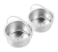 MAGICLULU 2pcs Small 400 Aluminum Wax Warmer Pot Replacement Inner Pot Nonstick Wax Melting Dish for Hair Removal Waxing Supplies Suitable for Salon and Home Use