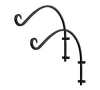 MAGICLULU 2pcs Small Hand-Forged Iron Hanging Basket Brackets Wall Mount Plant Hanger Hooks for Outdoor Garden, Bird Feeder, Wind Chime, and Flower Pot Holder