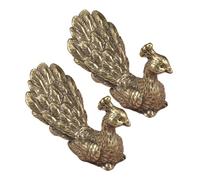 MAGICLULU 2pcs Solid Brass Peacock Statue Vintage Miniature Bird Figurines Elegant Tea Pet Decor for Home Office Tarnish Resistant Art Ornament Symbolizing Beauty and Prosperity